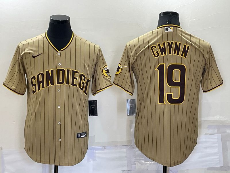 Men San Diego Padres 19 Gwynn brown Game Nike 2022 MLB Jersey